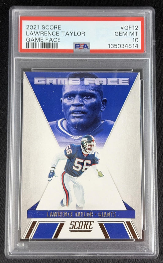 Lawrence Taylor 2021 Panini Score Game Face PSA 10 Giants 135034814 Sports Trading Card