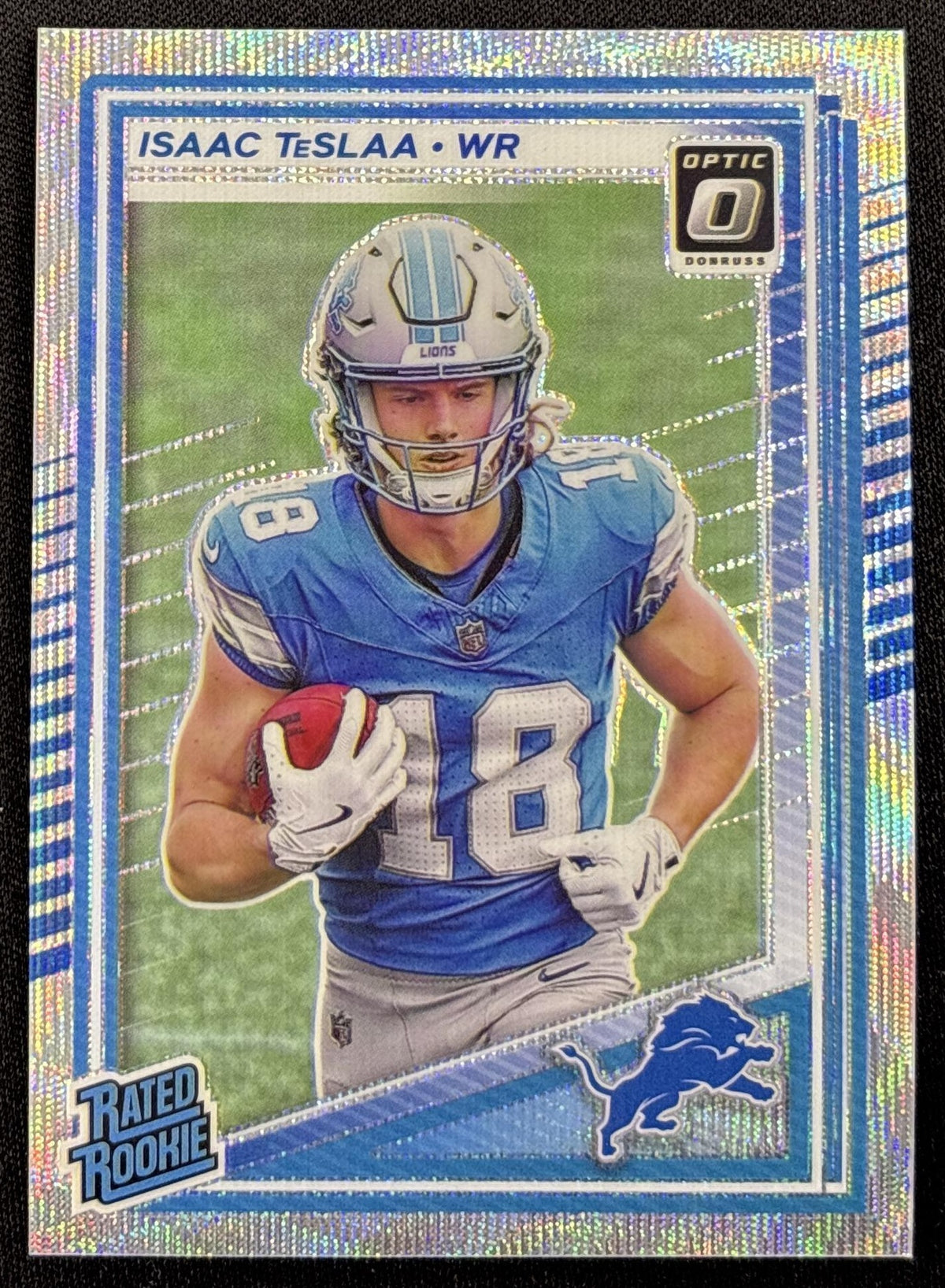 Isaac TeSlaa 2025 Panini Donruss Optic Rated Rookie Wave Prizm /300 Lions