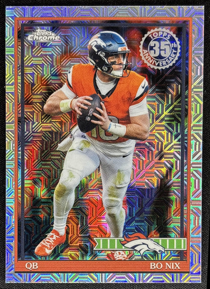 Bo Nix 2026 Topps 1991 Chrome Mojo Refractor Broncos