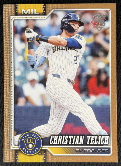 Christian Yelich 2026 Topps Series 1 Gold /2026 Brewers front