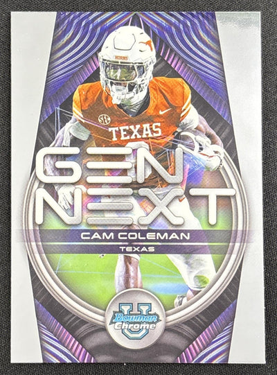 Cam Coleman 2026 Bowman Gen Next Chrome Longhorns Sports Trading Card