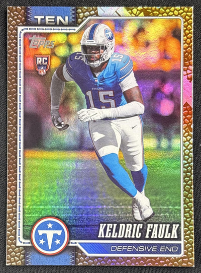Keldric Faulk 2026 Topps Football Leather Foil Titans Sports Trading Card
