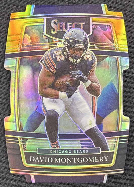 David Montgomery 2021 Panini Select Black and Gold Prizm Die Cut Bears