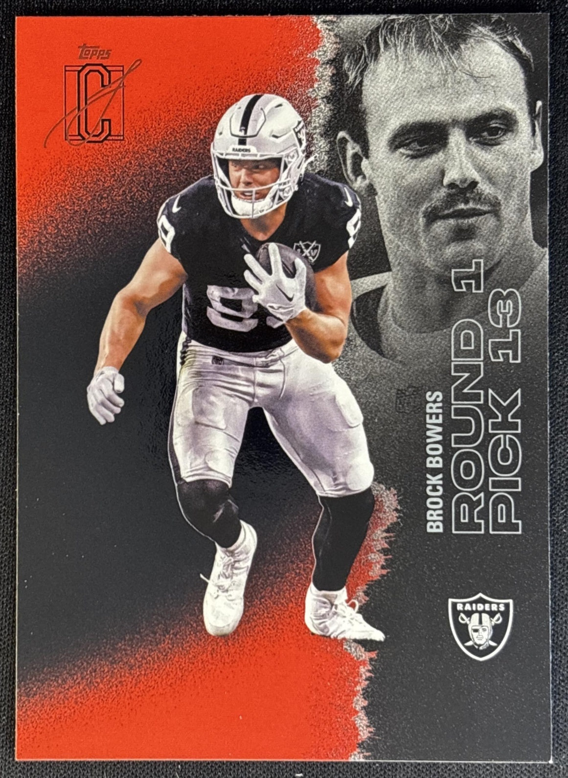 Brock Bowers 2025 Topps Signature Class Veteran Red & Black Foil Raiders