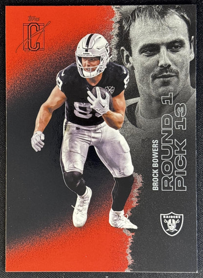 Brock Bowers 2025 Topps Signature Class Veteran Red & Black Foil Raiders