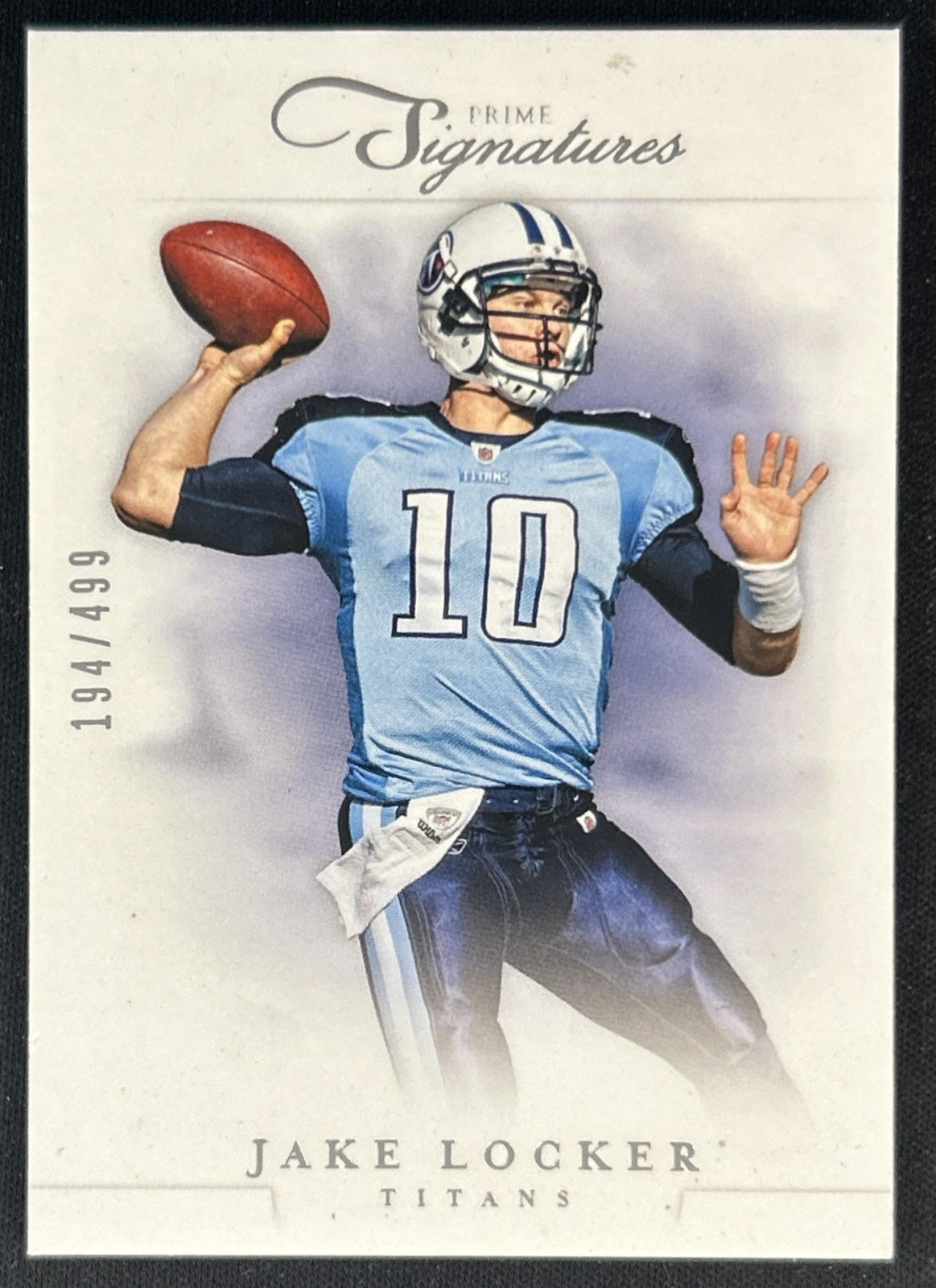 Jake Locker 2012 Panini Prime Signatures /499 Titans front