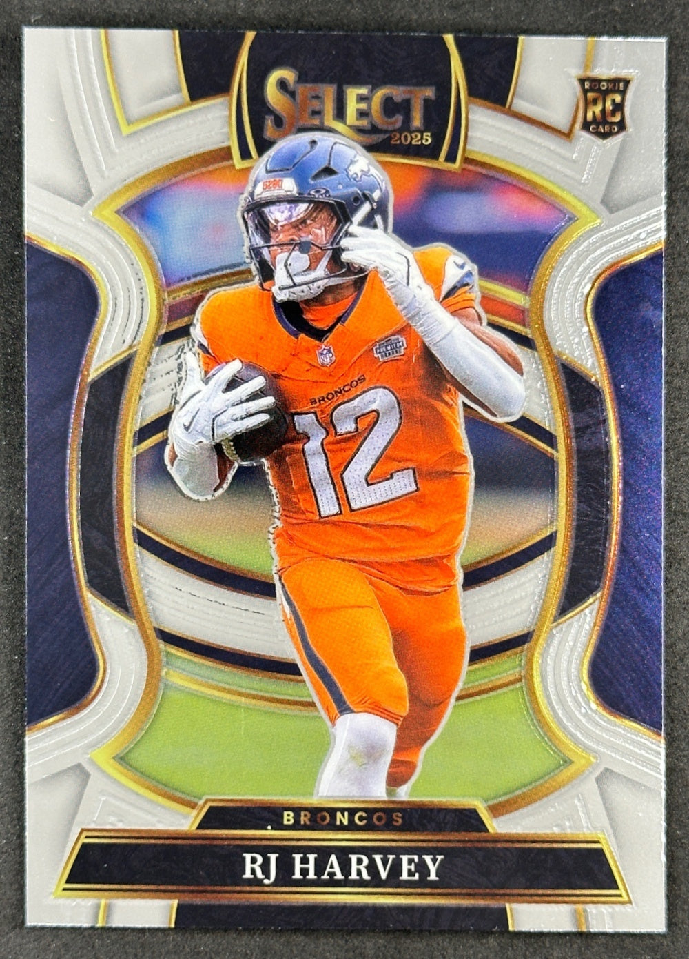 RJ Harvey 2025 Select Concourse Broncos Football Card