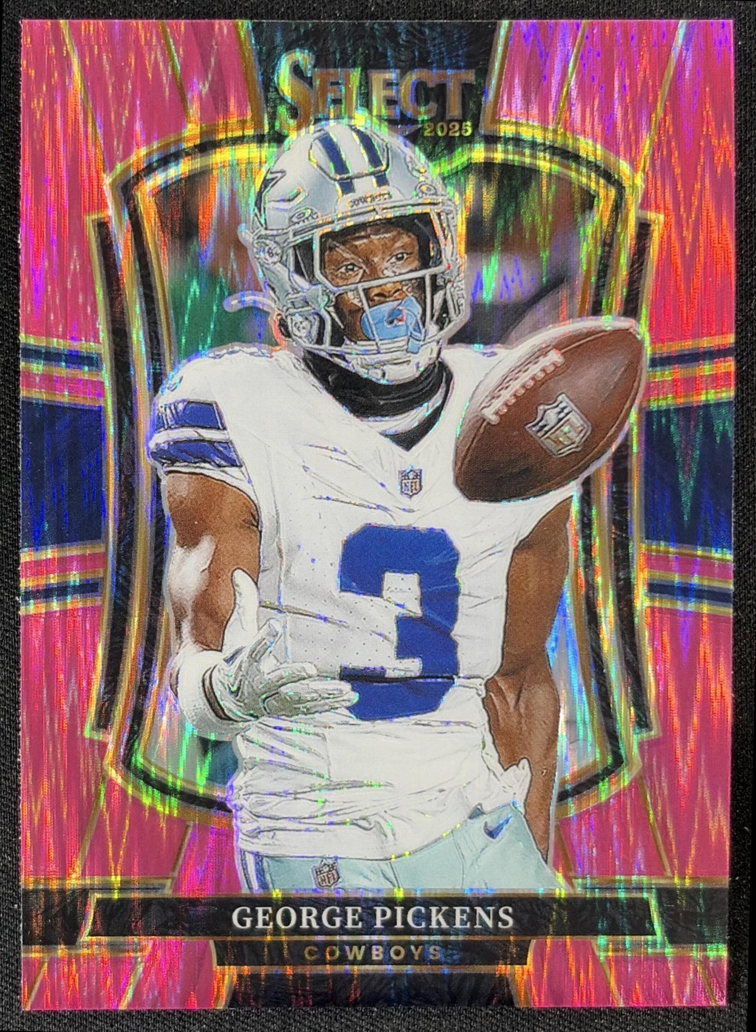 George Pickens 2025 Panini Select Premier Level Pink Prizm Shock Cowboys