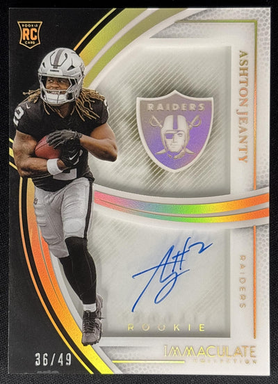 Ashton Jeanty 2025 Immaculate Collection Rookie Shadowbox Signatures /49 Raiders Sports Trading Card