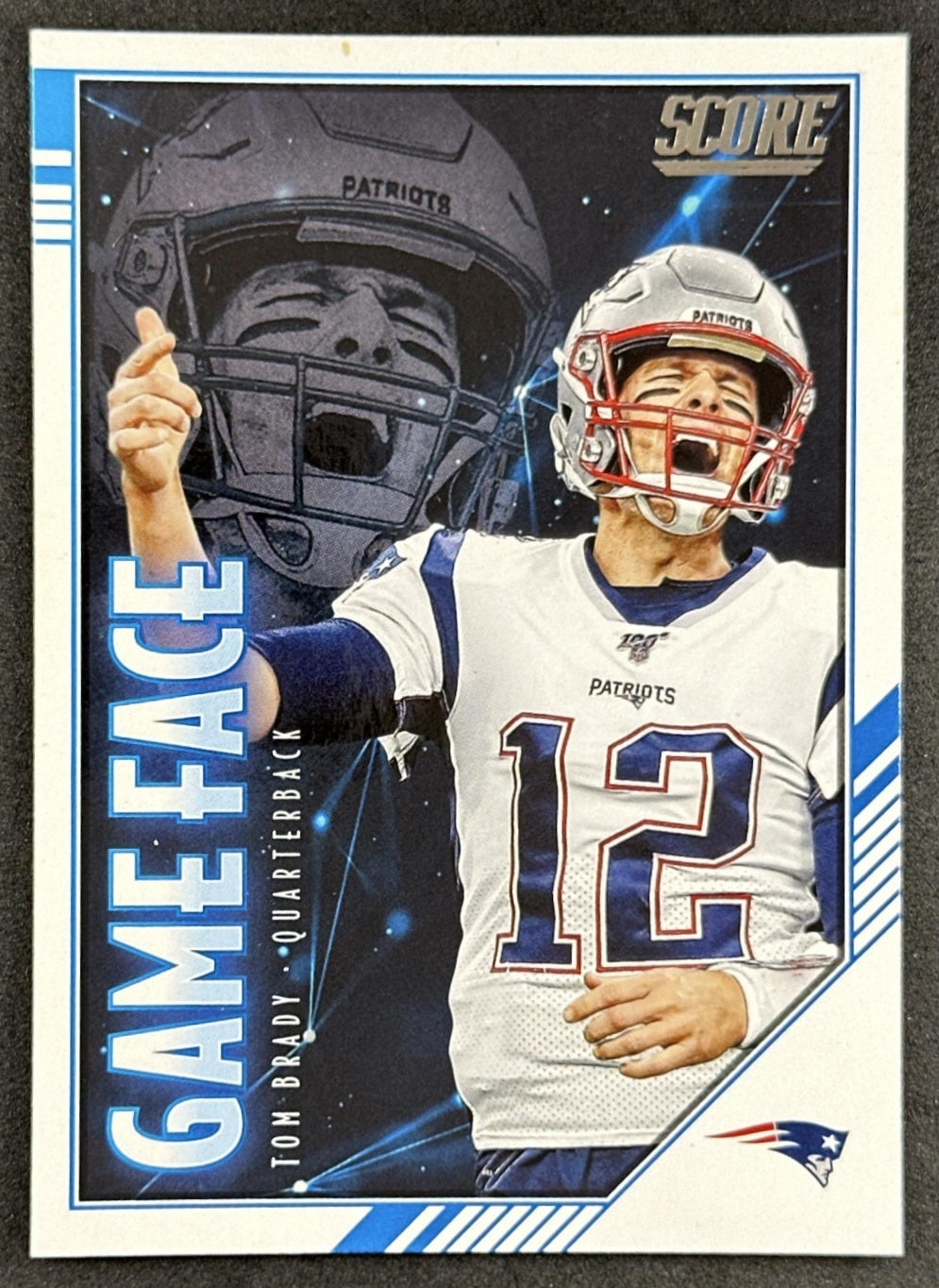 Tom Brady 2020 Panini Score Game Face Patriots front