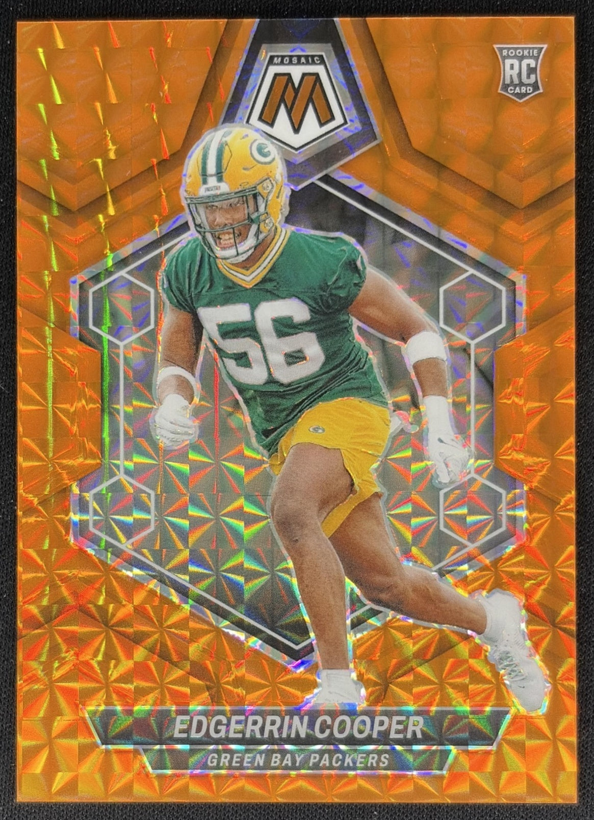 Edgerrin Cooper 2024 Panini Mosaic Orange Prizm /199 Packers Front