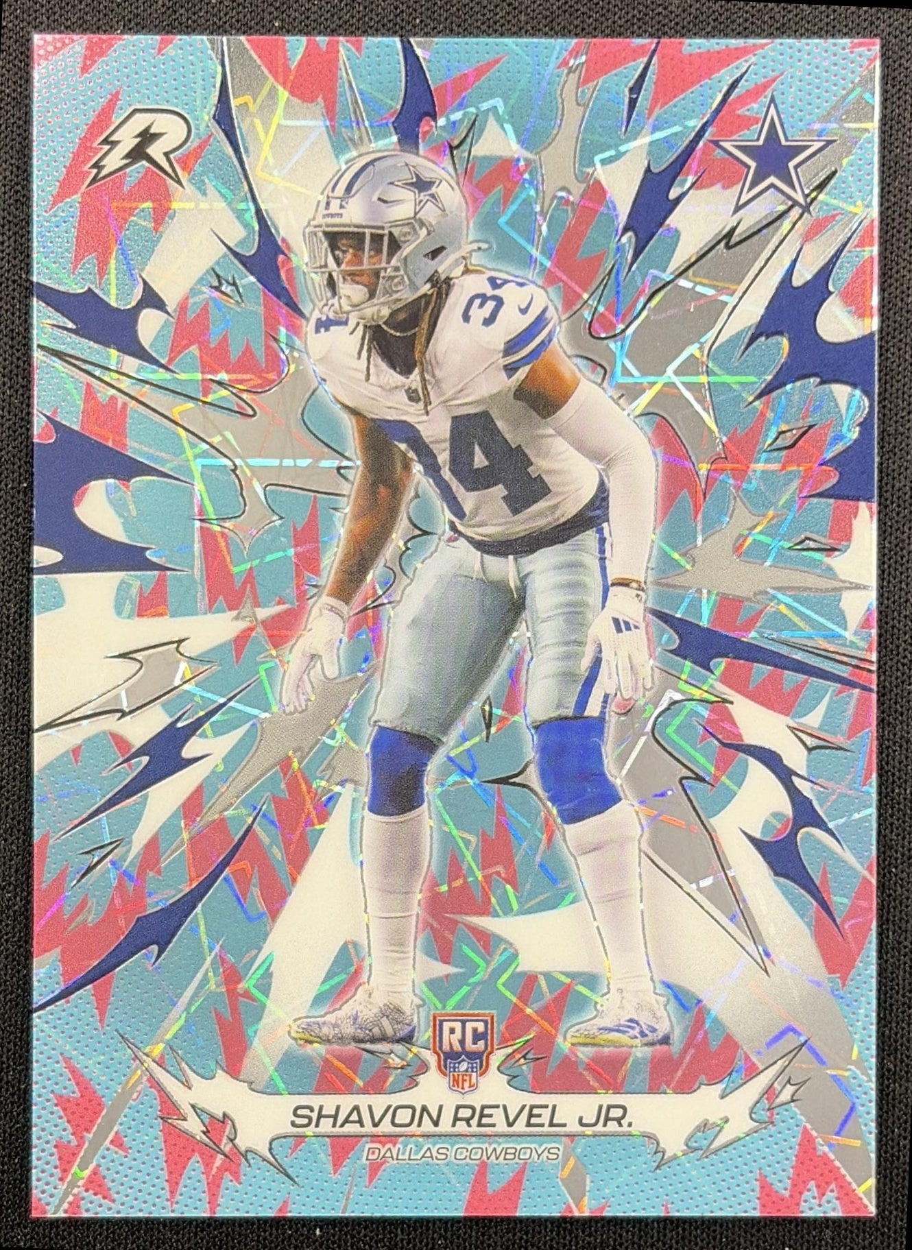 Shavon Revel Jr. 2025 Topps Resurgence Sky Blue and Pink Shock Refractor Cowboys