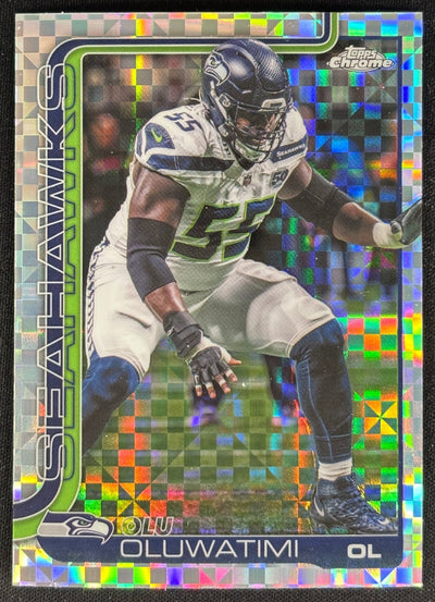 Olu Oluwatimi 2025 Topps Chrome X-Fractor Seahawks Sports Trading Card