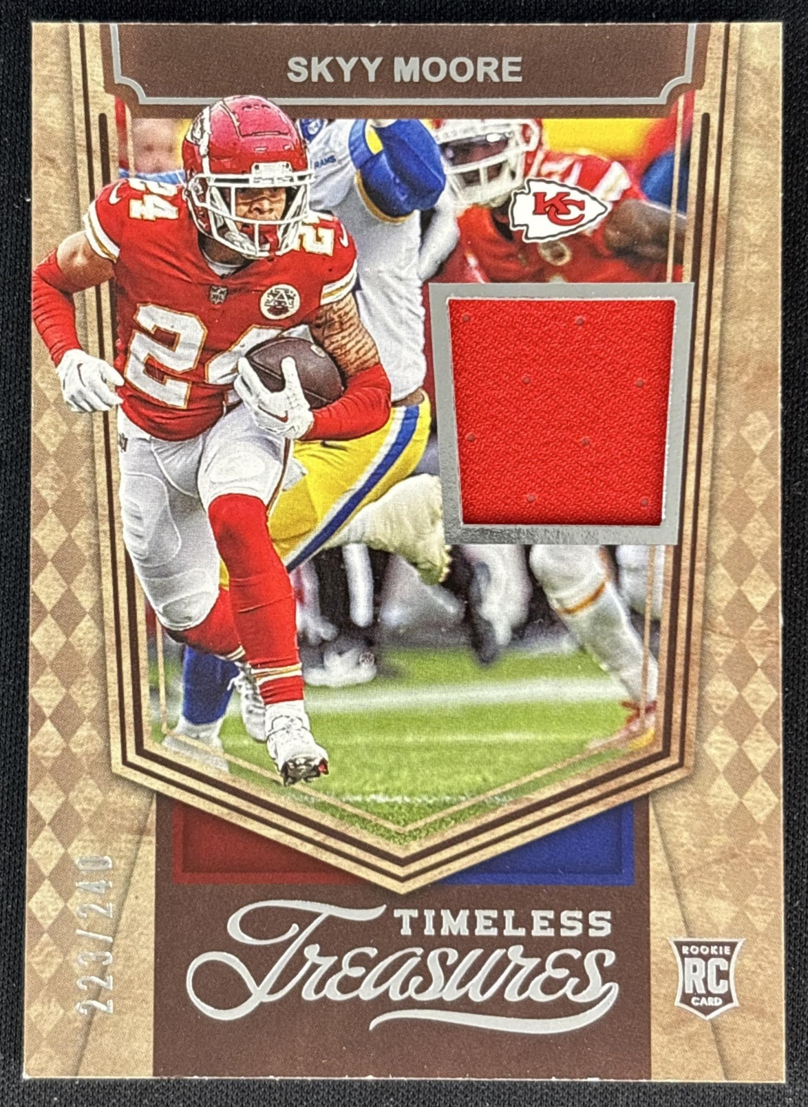 Skyy Moore 2022 Panini Chronicles Timeless Treasures Jersey /240 Chiefs Front