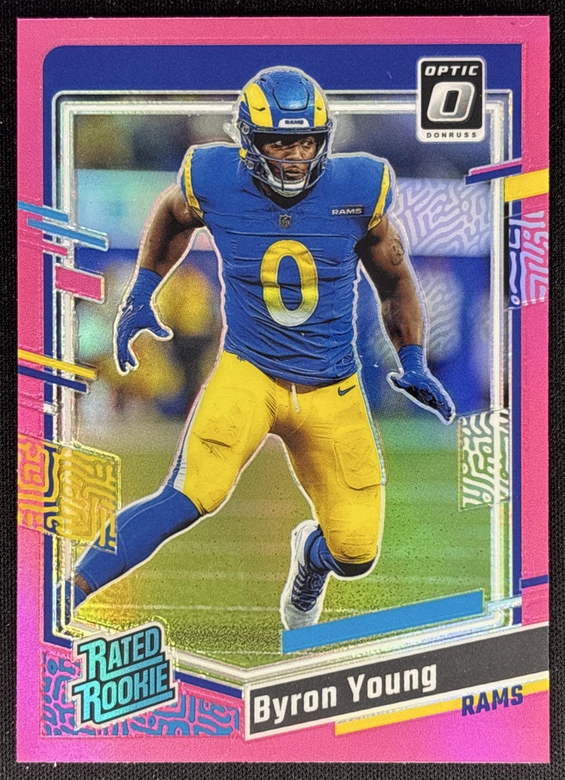 Byron Young 2023 Panini Donruss Optic Pink Prizm Rams Default Title Sports Trading Cards