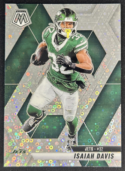 Isaiah Davis 2025 Panini Mosaic No Huddle Silver Prizm Jets Sports Trading Cards