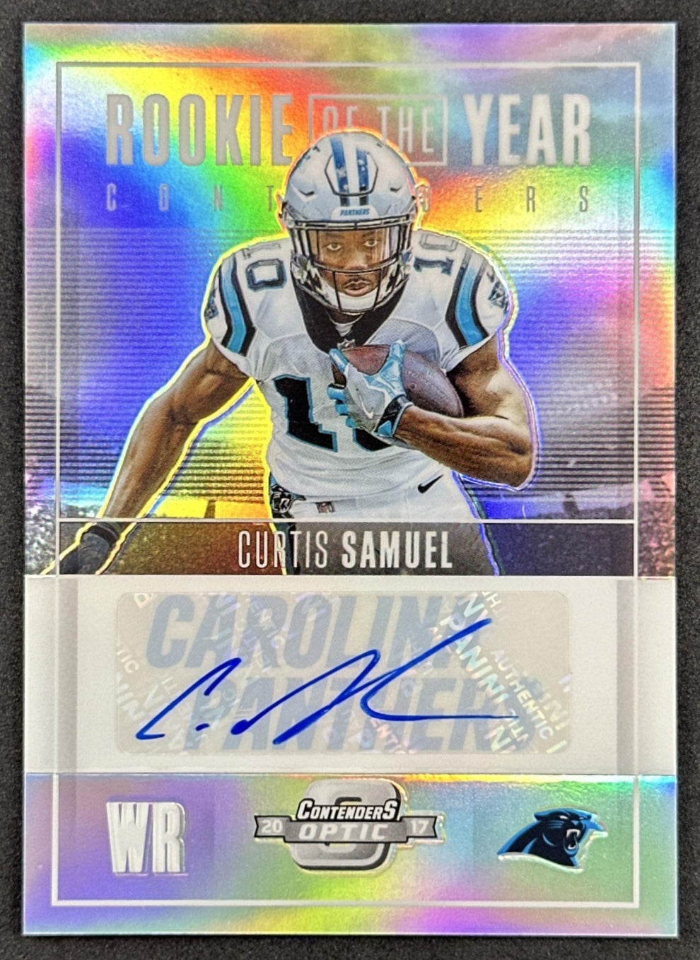 Curtis Samuel 2017 Panini Contenders Optic Rookie of the Year Auto /25 Panthers Sports Trading Cards