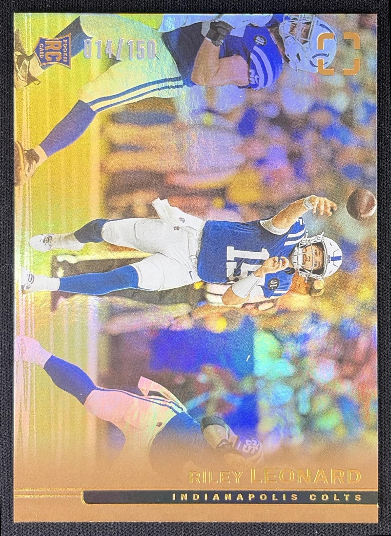 Riley Leonard 2025 Panini PhotoGenic Rookies Horizontal Bronze /150 Colts Indianapolis Colts