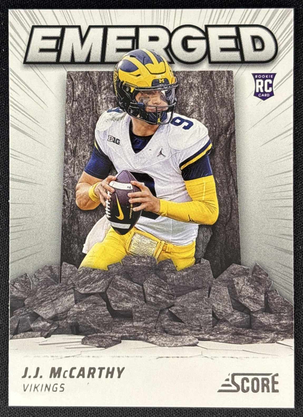 J.J. McCarthy 2024 Panini Score Emerged Vikings front