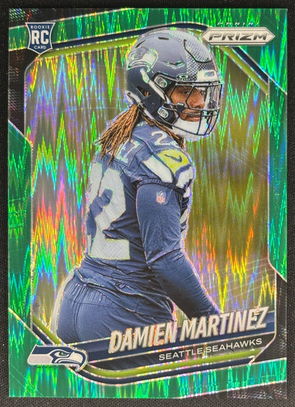 Damien Martinez 2025 Prizm Green Flash Seahawks Sports Trading Card