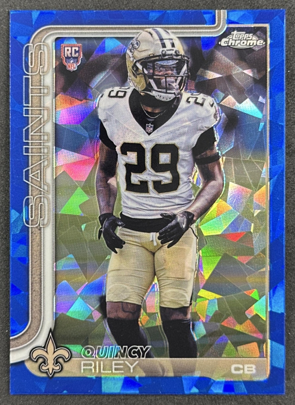 Quincy Riley 2025 Topps Chrome Sapphire Saints Sports Trading Cards