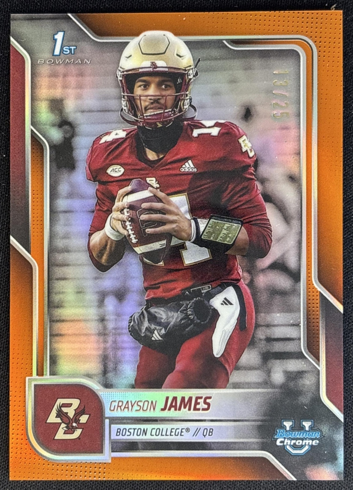Grayson James 2025 Chrome University Prospects Orange Refractor /25 Eagles Default Title Football