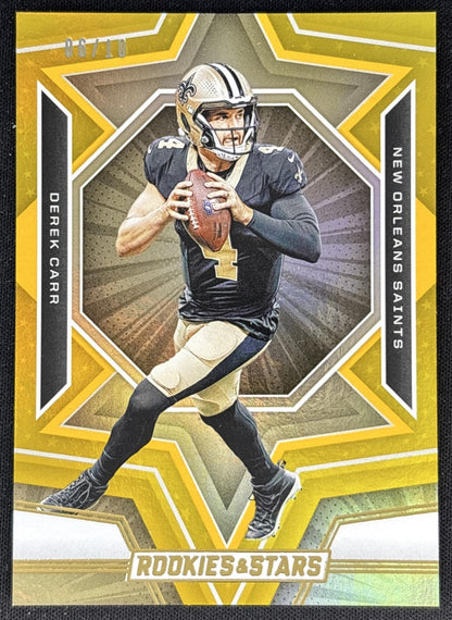 Derek Carr 2023 Panini Rookies & Stars Gold /10 Saints front