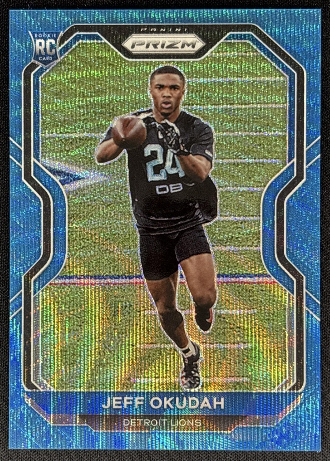 Jeff Okudah 2020 Panini Prizm Blue Wave /199 Lions Sports Trading Cards