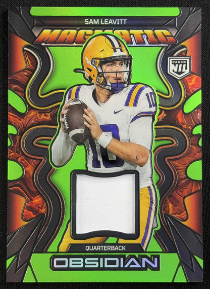 Sam Leavitt 2026 Panini Obsidian Magmatic Memorabilia Green /25 Tigers Sports Trading Card