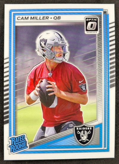 Cam Miller 2025 Donruss Optic Rated Rookie Raiders Sports Trading Card