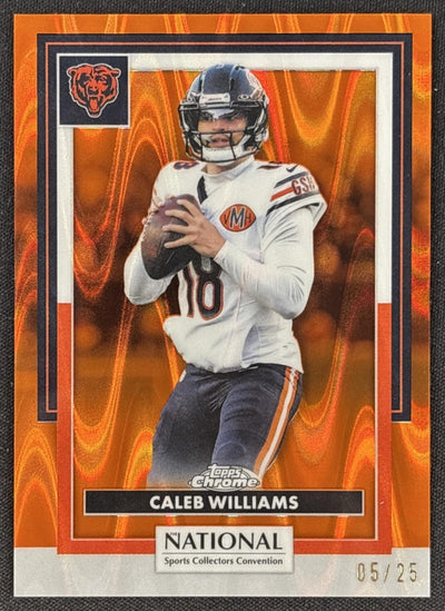 Caleb Williams 2026 Topps NSCC Collection NFL Orange Raywave /25 Bears Sports Trading Cards