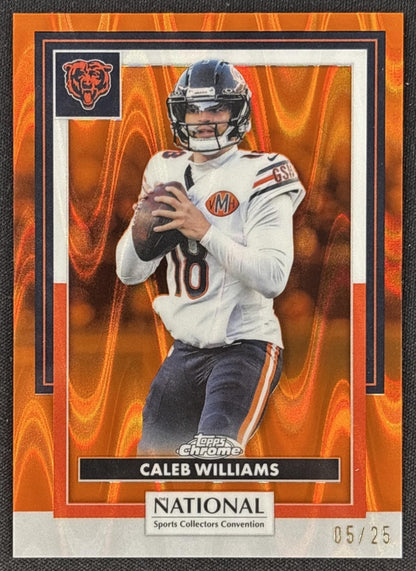 Caleb Williams 2026 Topps NSCC Collection NFL Orange Raywave /25 Bears Sports Trading Cards