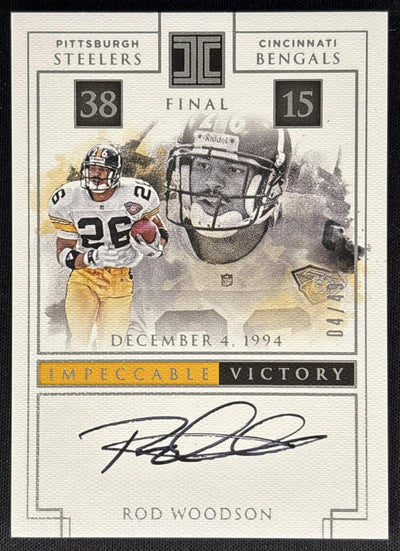 Rod Woodson 2017 Panini Impeccable Victory /49 Steelers Sports Trading Cards