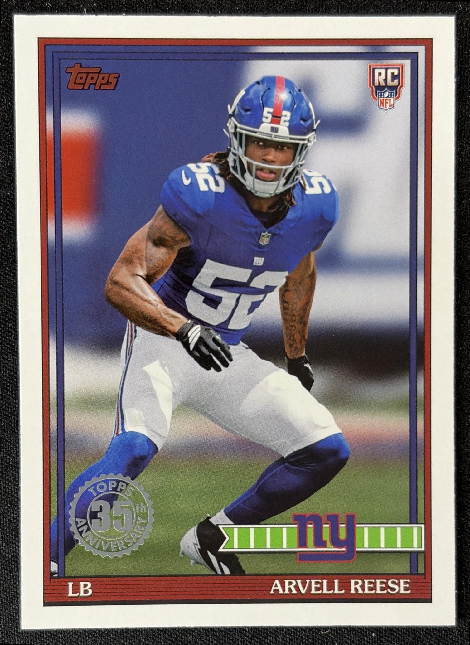 Arvell Reese 2026 Topps 1991 Rookie Giants front
