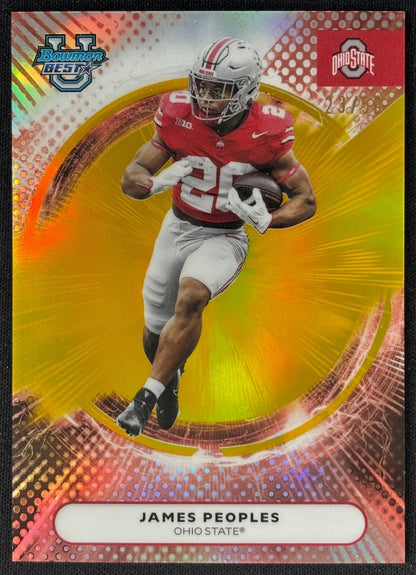 James Peoples 2025 Best University Gold Refractor /50 Buckeyes sports trading card
