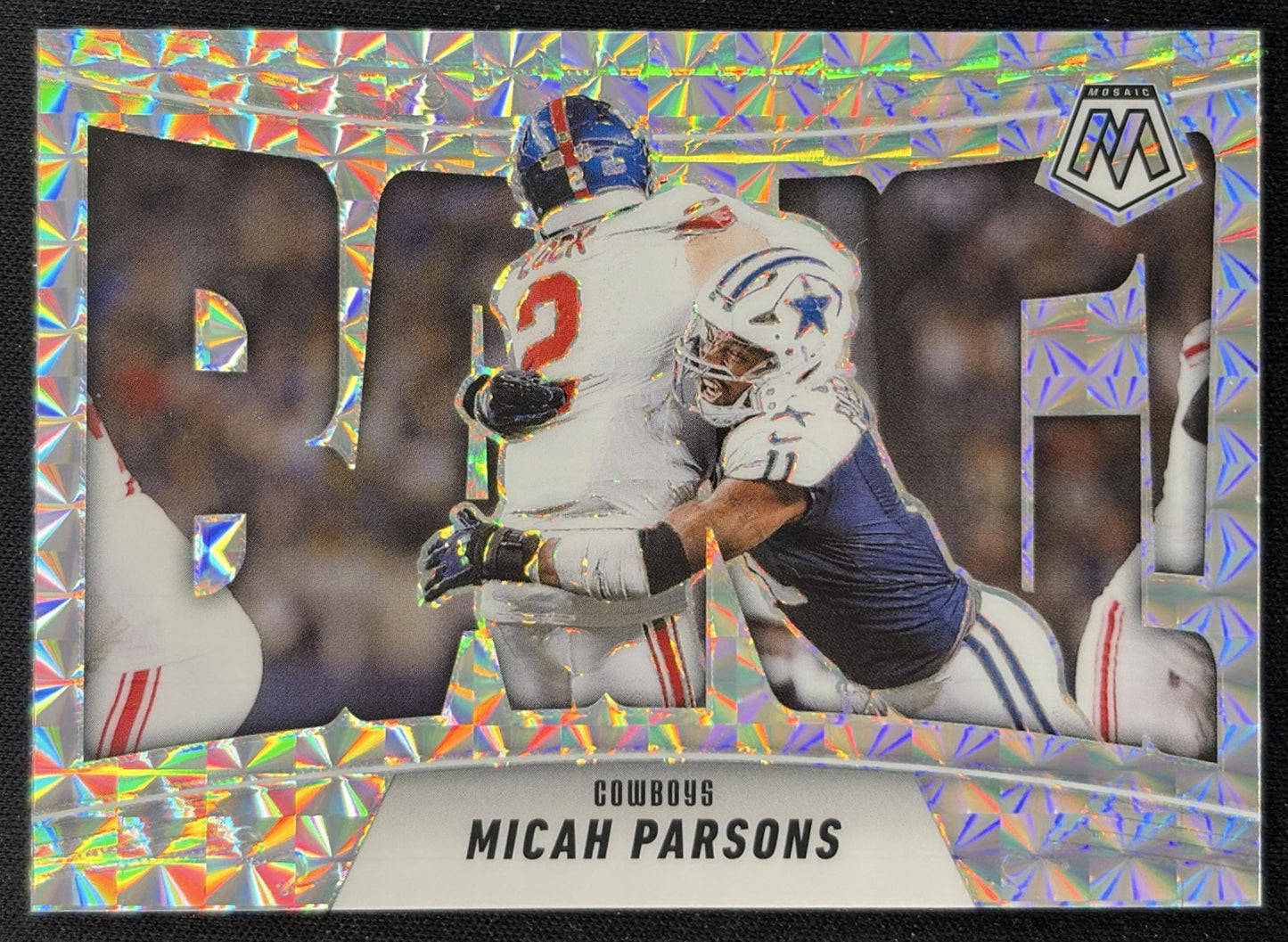 Micah Parsons 2025 Panini Mosaic Bang! Mosaic Prizm Cowboys Sports Trading Cards