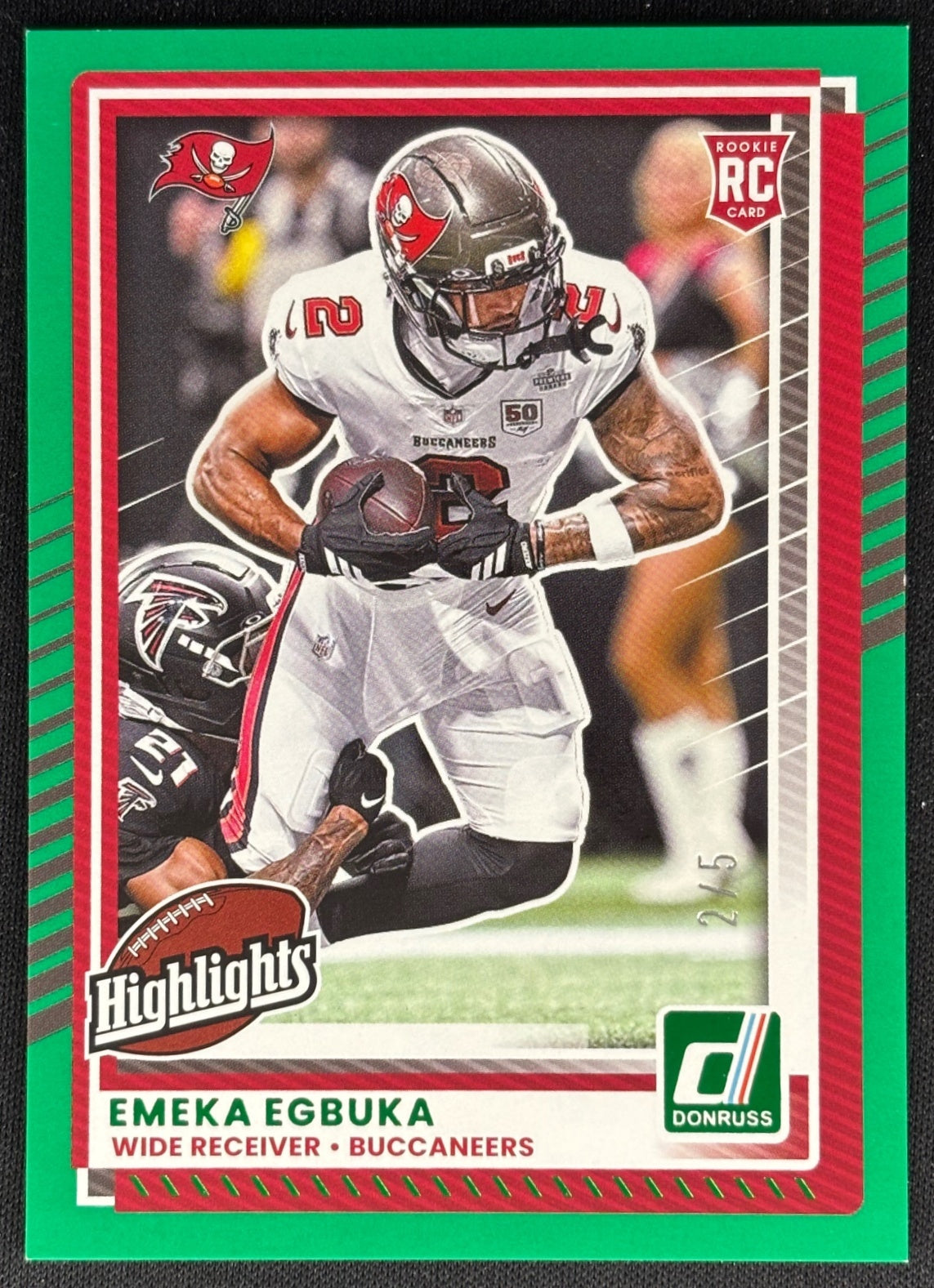 Emeka Egbuka 2025 Donruss Rookies & Highlights Green /5 Buccaneers
