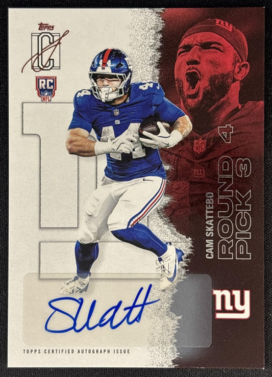 Cam Skattebo 2025 Topps Signature Class Rookie Auto Giants front