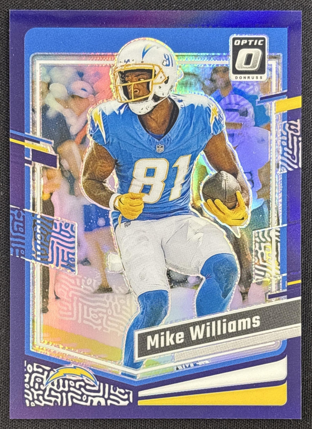 Mike Williams 2023 Panini Donruss Optic Purple Prizm /50 Chargers