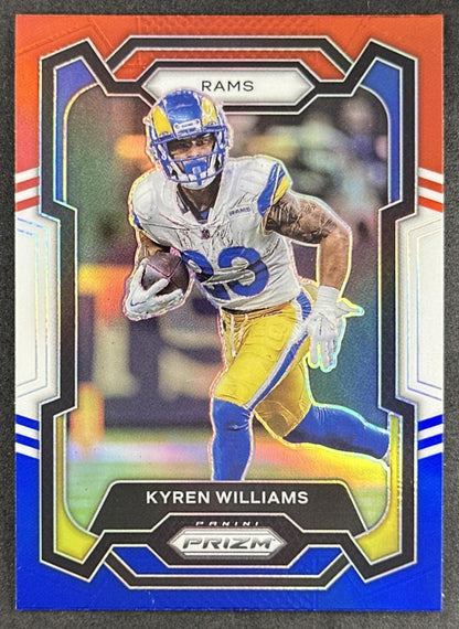 Kyren Williams 2023 Panini Prizm Red White and Blue Rams Sports Trading Cards