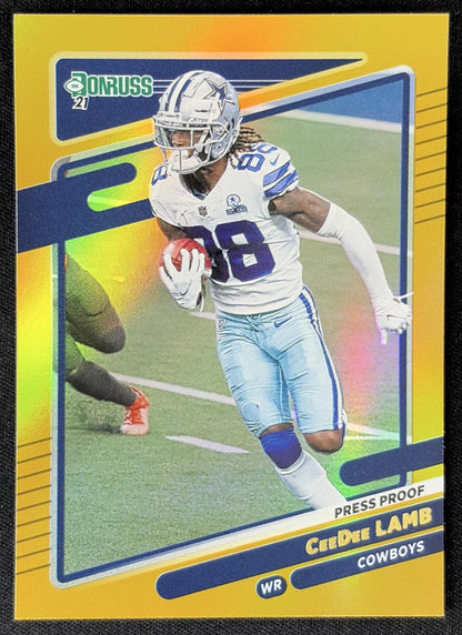 CeeDee Lamb 2021 Panini Donruss Press Proof Premium Cowboys - Dallas Cowboys