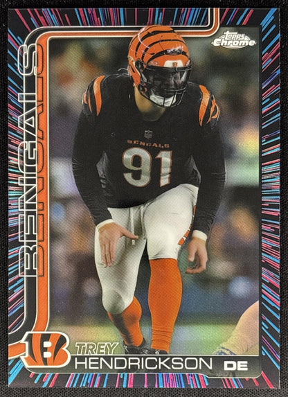 Trey Hendrickson 2025 Topps Chrome Neon Pulse Refractor Bengals Sports Trading Cards