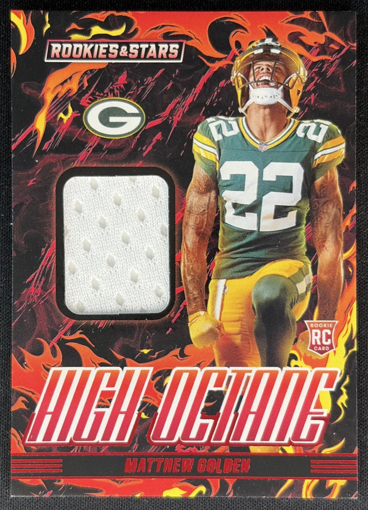 Matthew Golden 2025 Panini Rookies & Stars High Octane Memorabilia Packers Front