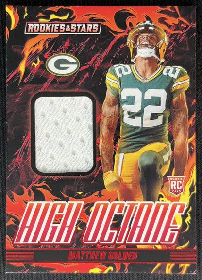 Matthew Golden 2025 Panini Rookies & Stars High Octane Memorabilia Packers Front