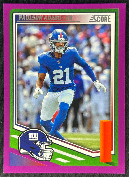 Paulson Adebo 2025 Score Purple Giants - Front