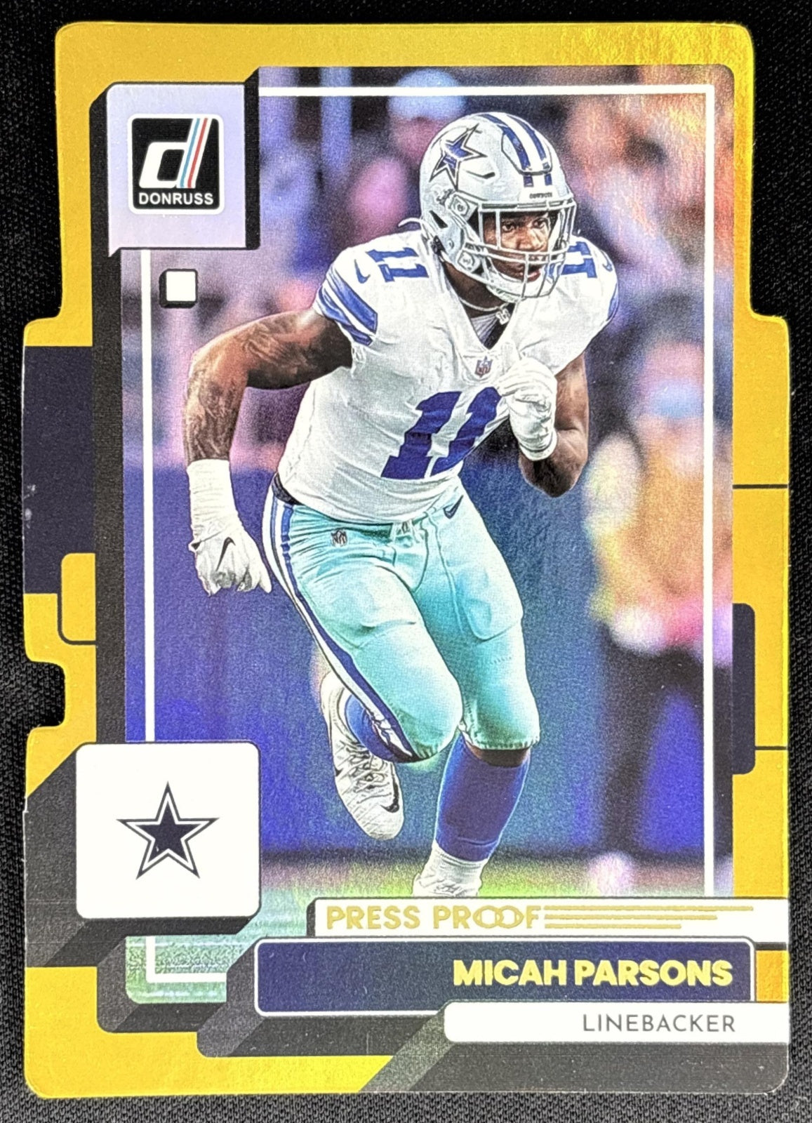 Micah Parsons 2022 Panini Donruss Gold Die Cut Press Proof /25 Cowboys Dallas Cowboys