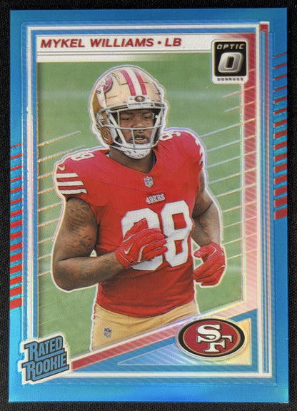 Mykel Williams 2025 Panini Donruss Optic Rated Rookie Aqua Prizm /349 49ers Default Title Sports Trading Cards