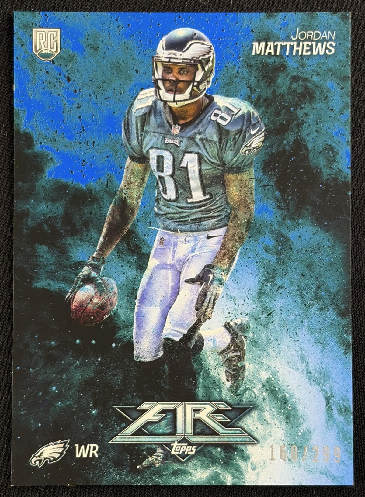 Jordan Matthews 2014 Topps Fire Blue /299 Eagles Sports Trading Card