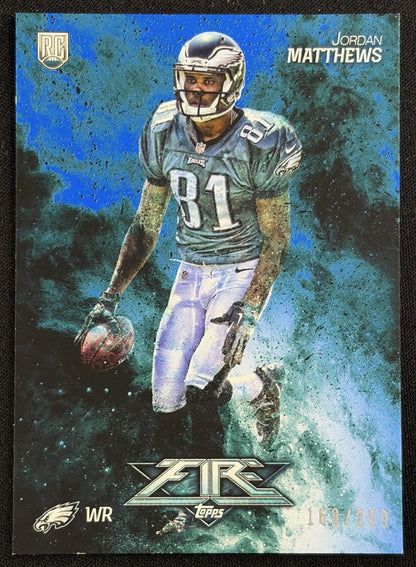 Jordan Matthews 2014 Topps Fire Blue /299 Eagles Sports Trading Card