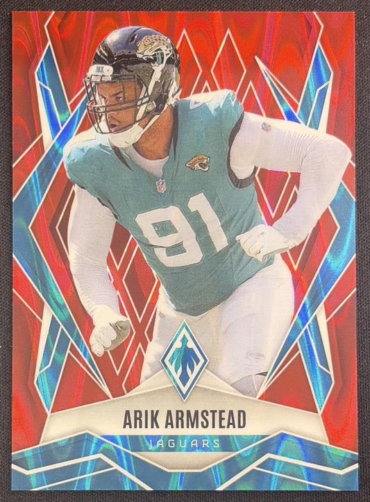 Arik Armstead 2025 Panini Phoenix Red Seismic Prizm /99 Jaguars Jacksonville Jaguars